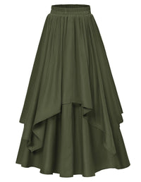 Irregular Mid-length Skirt With An Elastic Waist