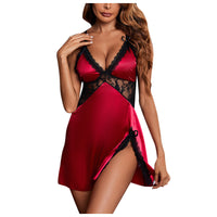 Lace Hollow Printed Butterfly Pattern Suspender Nightdress Sexy Pajamas