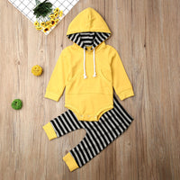 Children's Cotton Sweater Top Striped Pants Suit