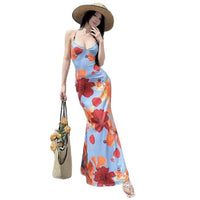 Fashionable Printed Strap Dress For Women