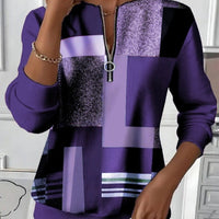 Women's Loose And Casual Printed Long-sleeved Top