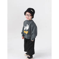 Cute Patterned Crew-neck Top For Boys