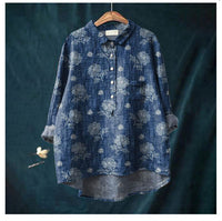 Casual Long Sleeve Shirt Animal Print Hawaiian Long Sleeve Blouse