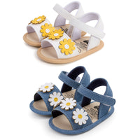 Girls' Summer Sunflower Soft Bottom Toddler Shoes Hair Band Two-piece Set