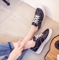 New Spring Thick White Shoes Casual Shoes Female Korean Female Leather Shoes Solid Platform Shoes