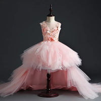 Princess Dress Children's Butterfly Trailing Wedding