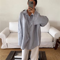 Stylish Loose-fitting Long-sleeve Womens Blouse