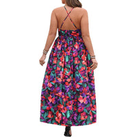 Women's Summer Deep V-Neck Floral Dress