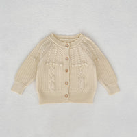 Infant Women's Sweater Hand-hook Bubble Ball Knitted Romper And Coat Two-piece Set