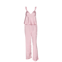 Women's Solid-Colored Satin Loungewear Pajamas