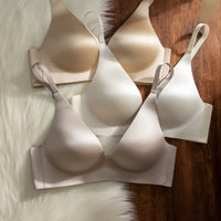 Womens Solid Color Minimalism Deep-V Satin Bodysuit