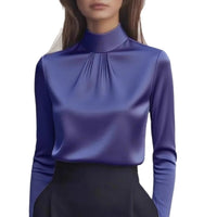 Women's Casual Fashionable Elegant Solid-Color Long-Sleeve Shirt