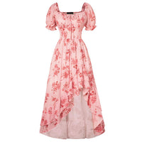 French-style Floral Print Slim-fit Slip Dress For Women