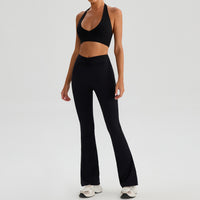 Yoga Sports Halter Bra And Tennis Skirt Two-Piece Set Outdoor Running Fitness Outfit Long And Short Pants Set
