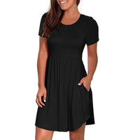Women's Casual Crew-Neck Printed Pullover Short Sleeve