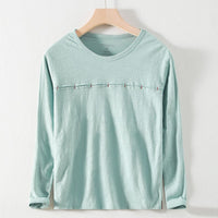 Crew-neck Solid-color Bamboo-cotton Japanese-style Men's Cotton T-shirt