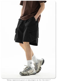 Three-dimensional Pocket Loose Casual Fifth Pants