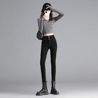 Slim Slim Denim Pencil Pants With Stretch Feet