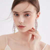 Colorful Zircon Temperament Prosperous Tassel Earrings
