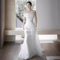 French Off-shoulder Light Wedding Dress Bride