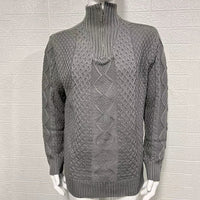 Knitted Sweater Zipper Turtleneck Long Sleeve