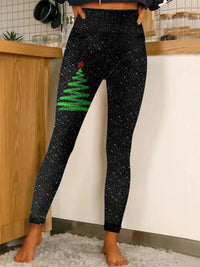 Christmas Printing Fashion Trend Women's Home Outdoor Tight Leggings