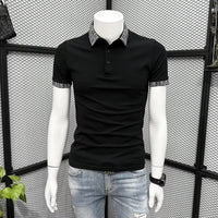 Patterned Collar Slim-fit Fashionable Collared T-shirt