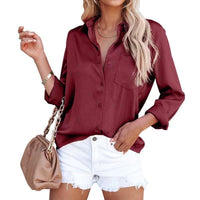 European And American Women's Clothing Spring Long Sleeve V-neck