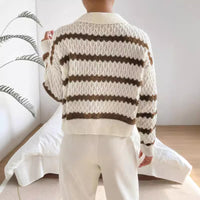 Autumn And Winter Classic Striped Loose Casual Sweater Top