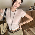 Women's Hollow-Out Strap Short-Sleeve Top