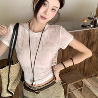 Women's Hollow-Out Strap Short-Sleeve Top