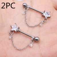 Metal color diamond breast nail