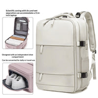 Mens Casual Travel Waterproof Laptop Backpack With Dry-Wet Separation