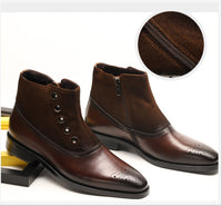 Cow Hair Rivet Trend Men's Shoes Martin Boots