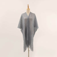 Flat Towel Shawl Gold And Silver Silk Slit Fashionable Beachwear Vacation Sun Protection Shirt