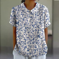 Summer Lapels Short Sleeve Elegant European And American Style Women Top