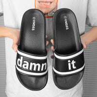 Couple Slippers Cool Breathable Non-slip Soft Home Bathroom Sandals  Toe