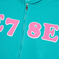 Alphanumeric Printing Plus Velvet Cardigan Sweater