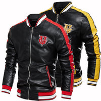 Men's pu coat British motorcycle leather jacket