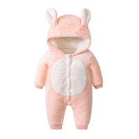 Baby cartoon winter cashmere thickened one piece suit