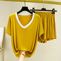 Fashion Color Contrast Pajamas For Women Suit