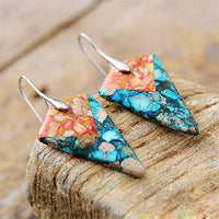 New Colorful Imperial Stone Earrings Geometric Irregular Drop Earrings
