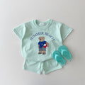 Summer New Children's Short-sleeved Bear Two-piece Suit