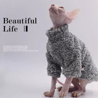 Hairless Cat Clothes, Autumn And Winter Plush Warm Cat Clothes