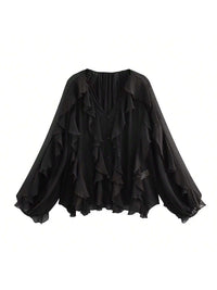 Women's Laminated Versatile Long Sleeve Shirt Pullover
