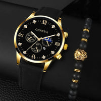 Fashion Belt Quartz Watch With Bracelet Suit