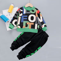 Spring children's clothing boy and girl suit two-piece cartoon sweater