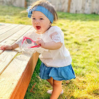 Pure color lace one-shoulder top + cute lace denim skirt pants