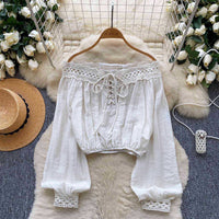 Stylish Cleverly Designed Off-Shoulder Long-Sleeve Shirt For Women