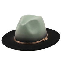 Autumn Winter Spray Painted Wool Jazz Hat